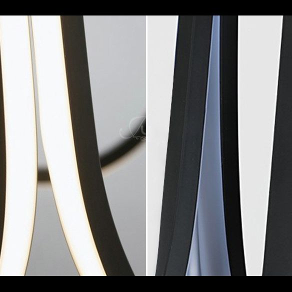 Contemporary Symmetrical Curves Chandelier Lights Aluminum Pendant Ceiling Lights for Living Room