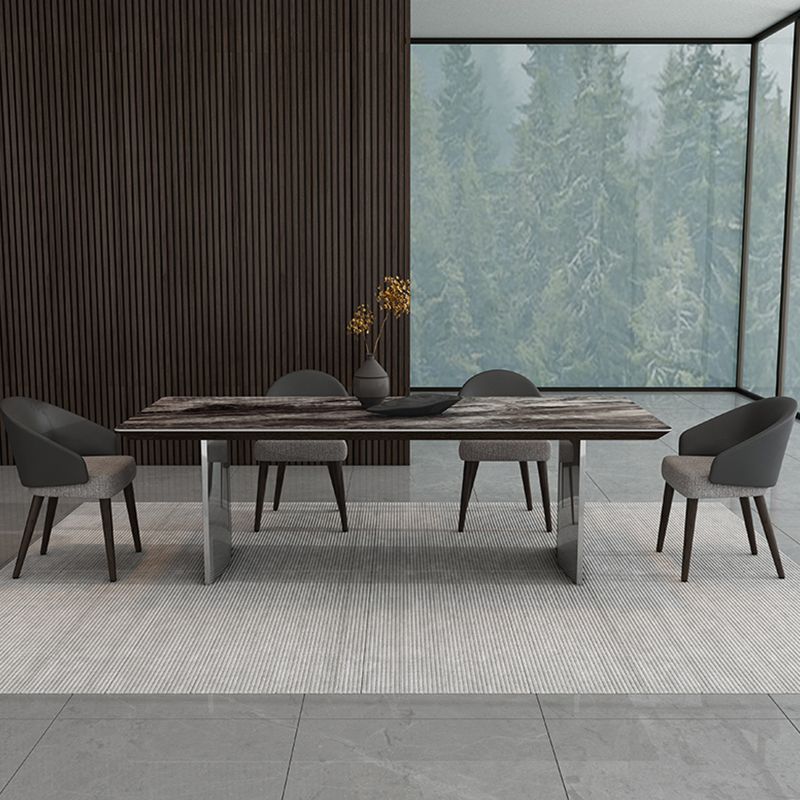 Glam Dinette Set for Dining Room 1/4/5/7 Pcs Glossy Gray Dining Table Set