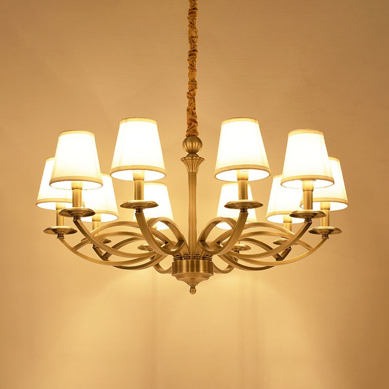 Plafond traditionnel pendentif en tissu de cône de lumière