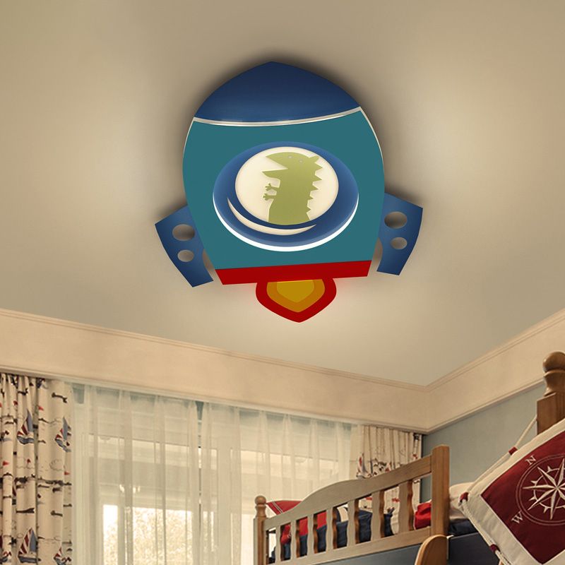 Metal Round Shade Flush Ceiling Light Kid Style 1-Light Flush Mount Fixture