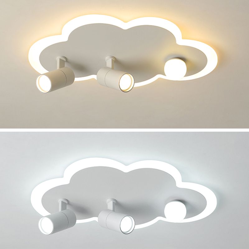Wolkenform Aluminium LED Flush Mount Modern White Flush Bedroom Ceiling Lights mit Spotlight