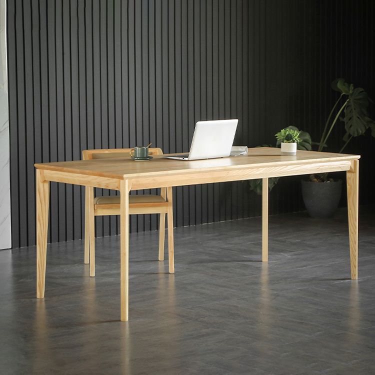 Modern 1/2/3/4/5 Pieces Dining Set Rectangle Solid Wood Legs Dinette Set in Natural