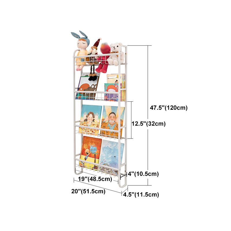Modern Style Bookshelf Wall Mounted Metal Bookcase for Kid Room