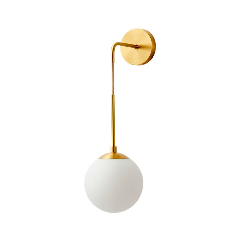Ball Shape Glass Wall Light Modern Style 1 Light Wall Light Sconce in Gold