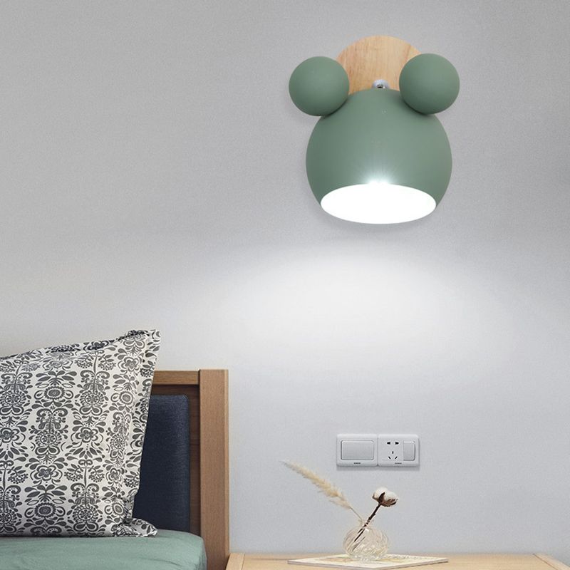 Lámpara de montaje de pared metálica de pared con copa de dibujos animados para dormitorio