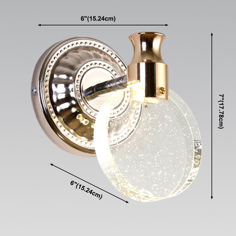 Modern Style Mirror Light Multi-head LED Vanity Light with Crystal for Toilet