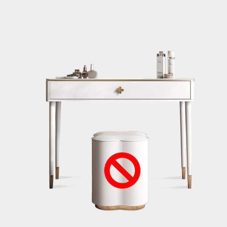White Vanity Solid Wood Makeup Dressing Table Luxurious Stool Set