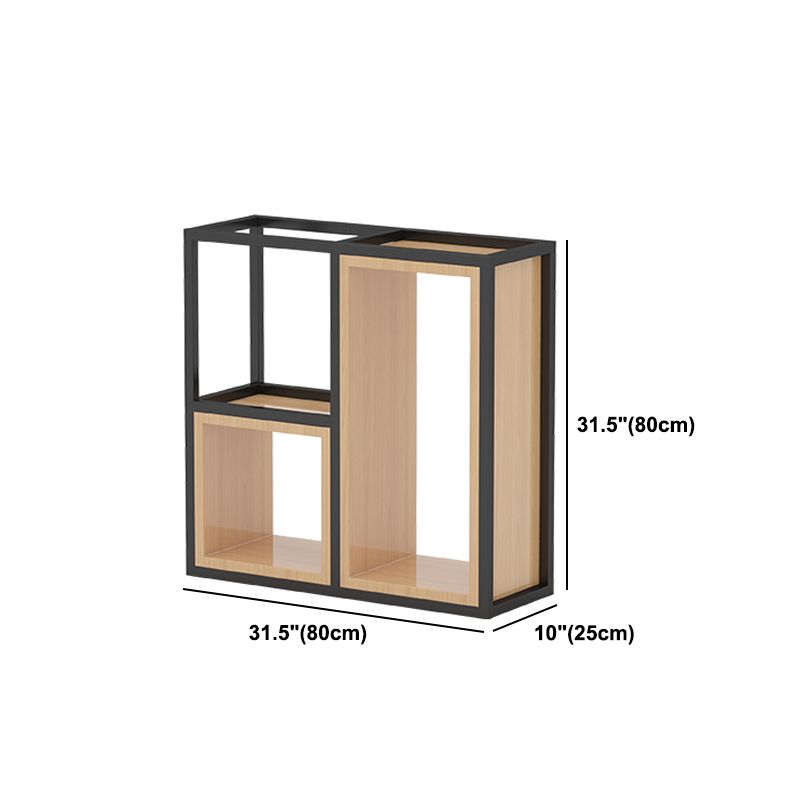 Industrial Open Etagere Bookshelf Iron Frame Solid Wood Shelf Bookshelf