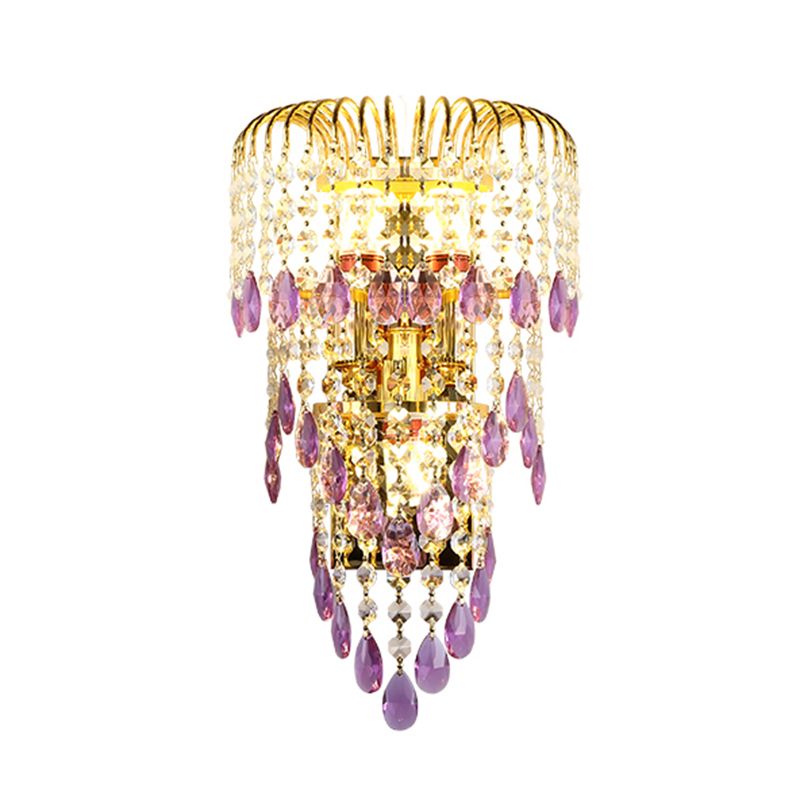 Crystal Unique Shape Wall Light Modern 3 Lights Wall Light Sconce