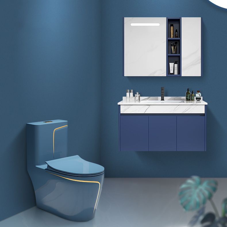 One-Piece Flush Toilet Floor Mount Traditional Toilet with Slow Close Seat