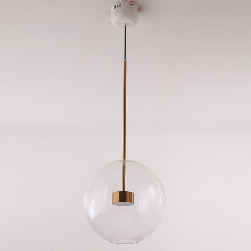 1 pendentif en forme de globe léger avec un luminaire d'éclairage de suspension moderne en verre transparent