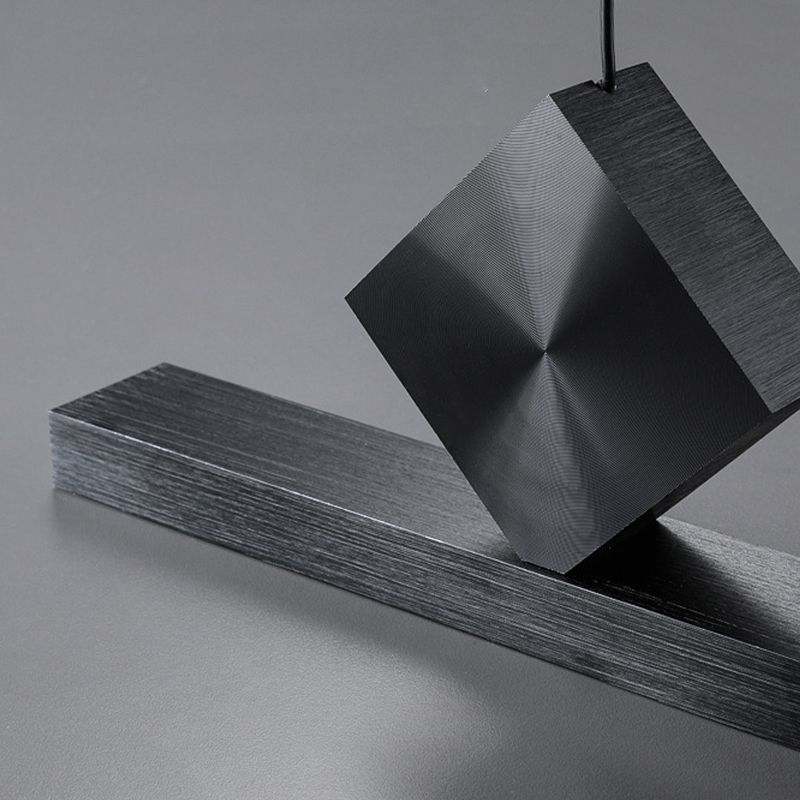 Modern Aluminum Island Light Straight Black Island Pendant for Dining Room