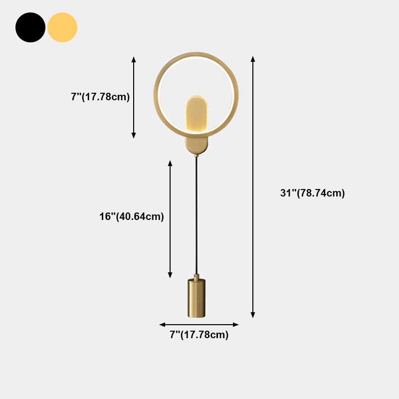 Luz de pared LED de latón moderna Geométrica 31 "Disconámbate de pared de alta lectura para sala de estar