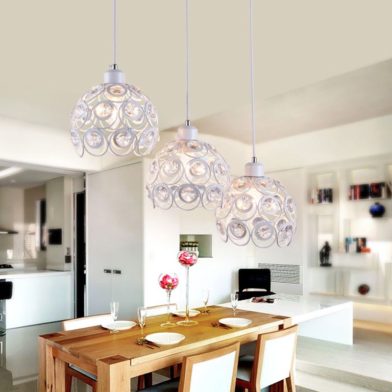 Globe hanger lamp Modern Crystal 1-Light bedhanging van beddenverlamptemature