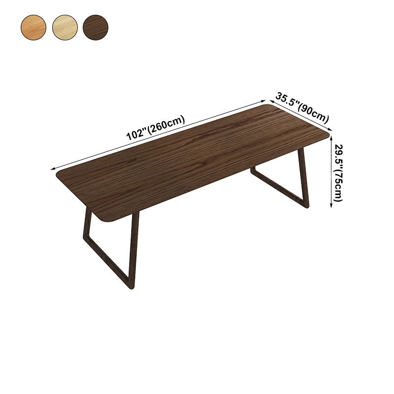 Rectangle Industrial Dining Table Solid Wood Fixed Table for Kitchen