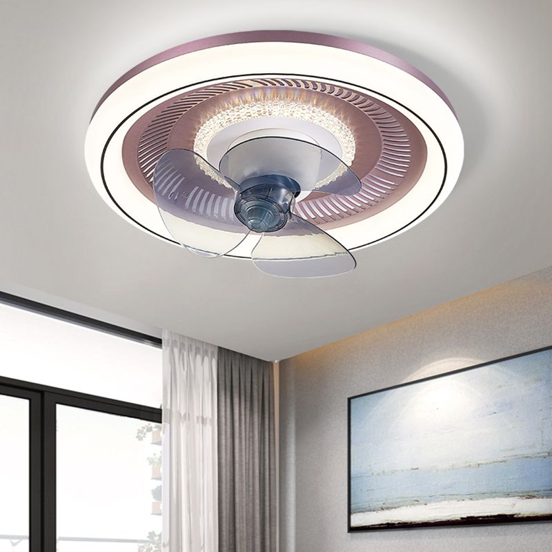 Metal Round Ceiling Fan Light Modern-Style LED Ceiling Mounted Light