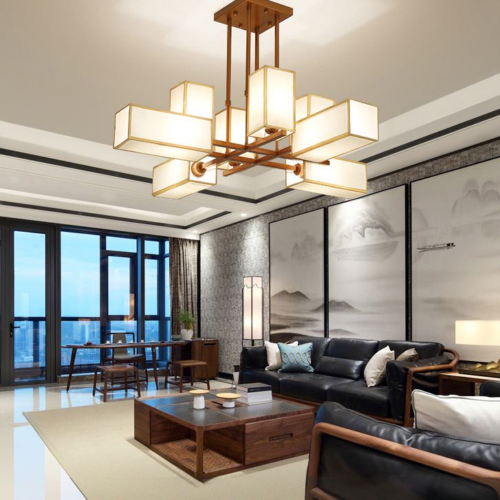 Éclair de lustre en tissu de lampe suspendue minimaliste pour le salon