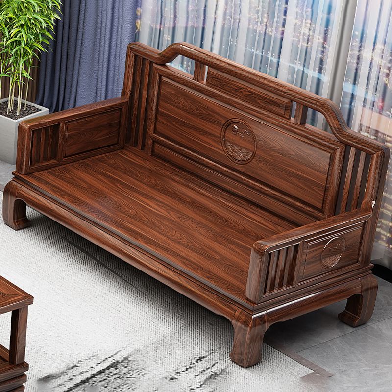 Scandinavian Sectional Sofas Solid Wood Brown Sectional Couch