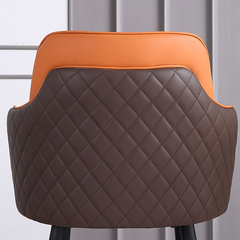 Glam Style Bar Stool Leather Backrest Bar Stools for Dining Room