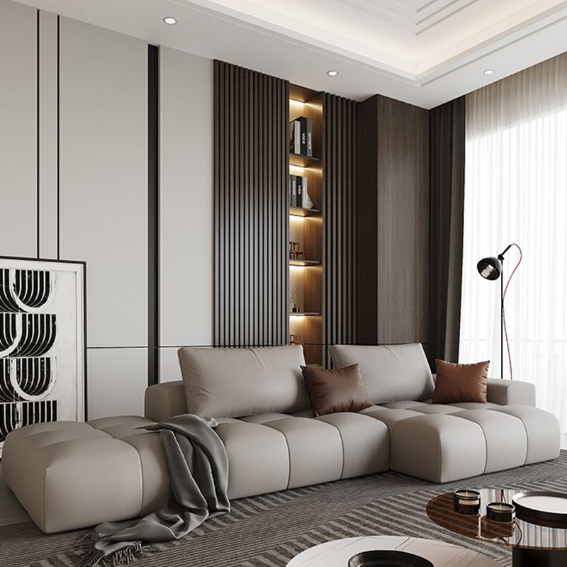 American Traditional Faux Leather Cushions Sofa 37.4"High Square Arm Sofa,White