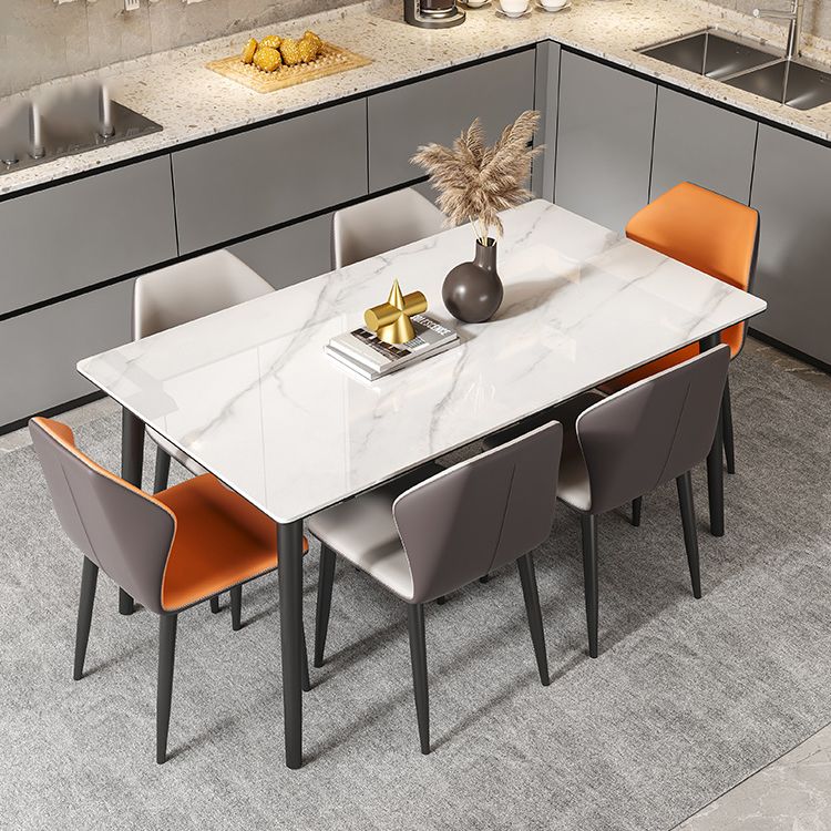 Modern Dining Table Set 1/4/5/7 Pcs Rectangle Dining Table Set with Wingback Chairs