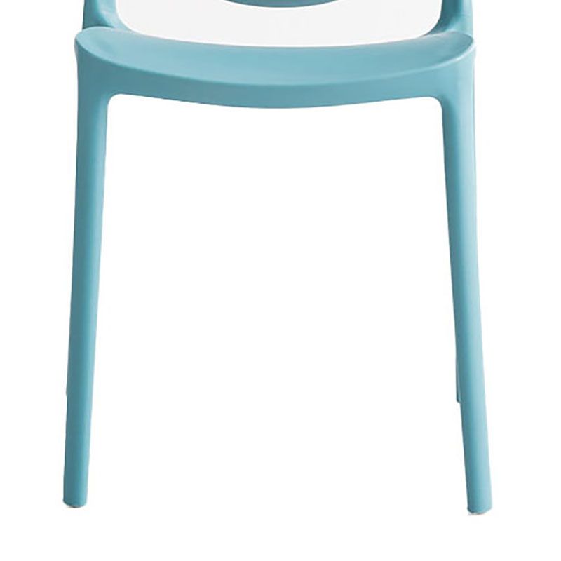 Scandinavische armloze open rugstoelen plastic eetkamerstoelen voor thuisgebruik