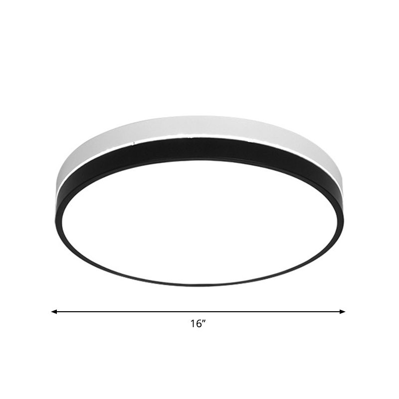 Plafonnier LED nordique rond/carré/rectangle en acrylique pour salon, luminaire de plafond en noir et blanc