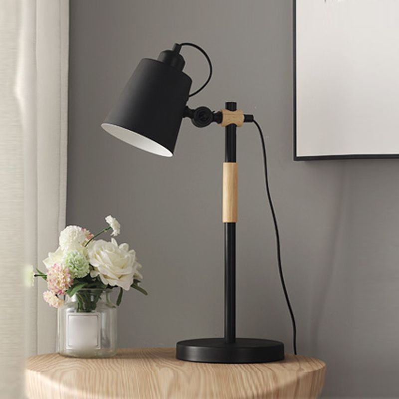 Modern Style Conical Night Table Lamp Metal Single Light Table Light