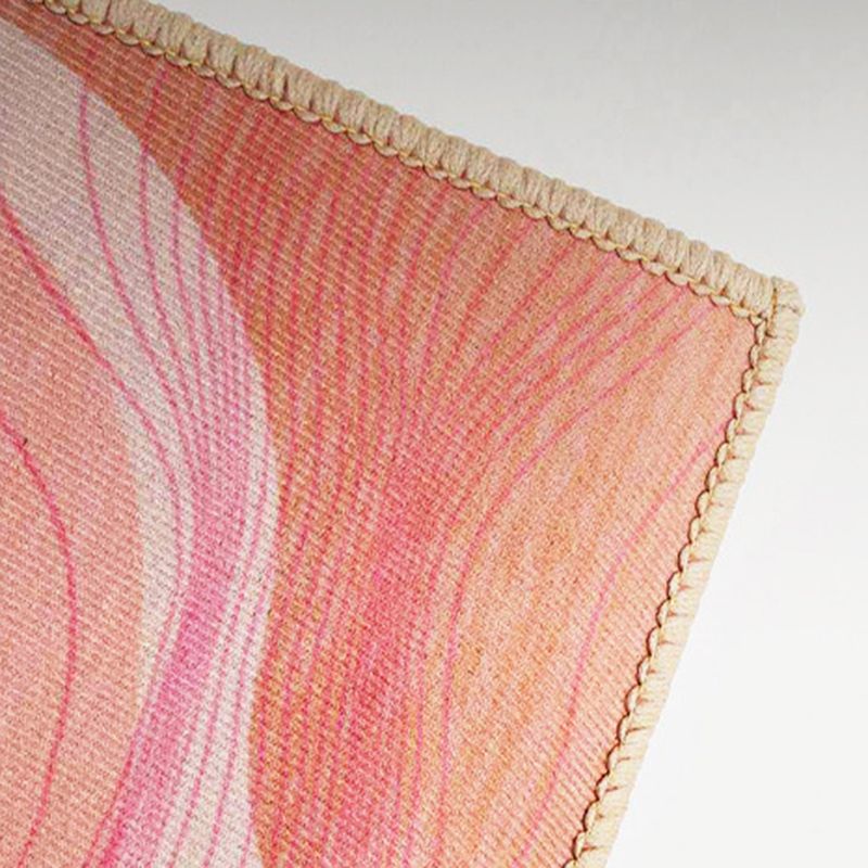 Orange Striped Rug Polyester Contrast Color Rug Stain Resistant Rug for Living Room