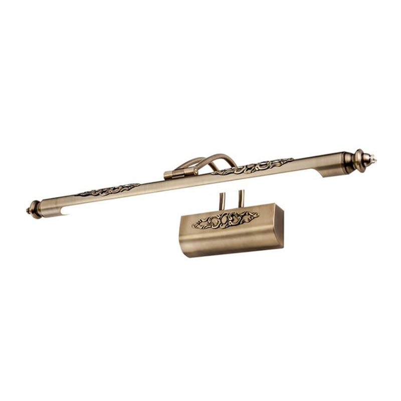 Lumo da parete a specchio lineare in metallo moderno lampada montata a parete a 1 luci in nichel