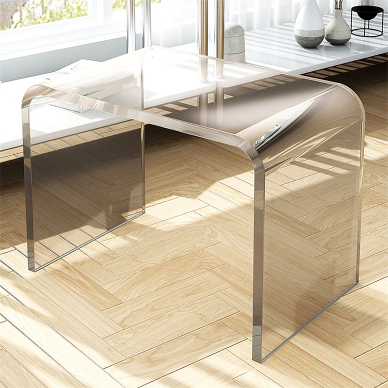 Modernistic Corner Table Plastic Rectangular Sled Living Room Accent Side Table