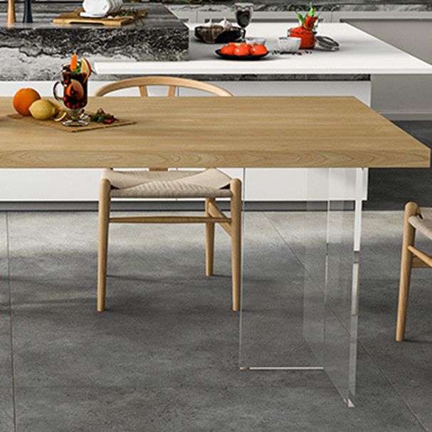Modern 1/2/5 Pieces Rectangle Dining Table Set Solid Wood Dining Table with Chairs