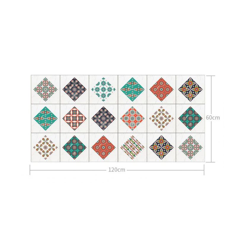 Bohemian Diamond Wallpaper Panels Red Peel and Stick Wall Covering for Accent Wall