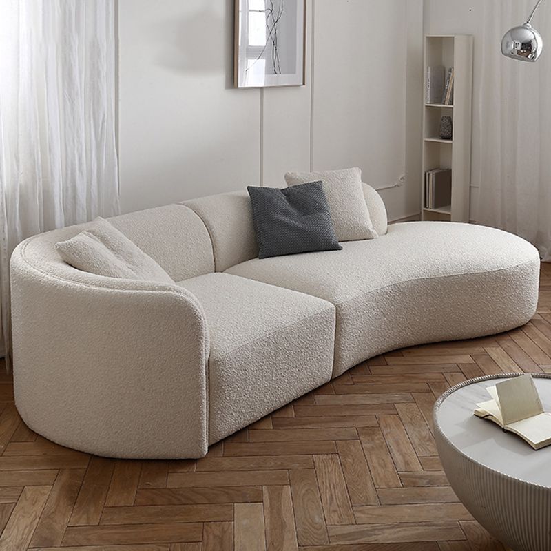 Fabric Scandinavian Curved Sectional 27.55" High Sectional Sofa