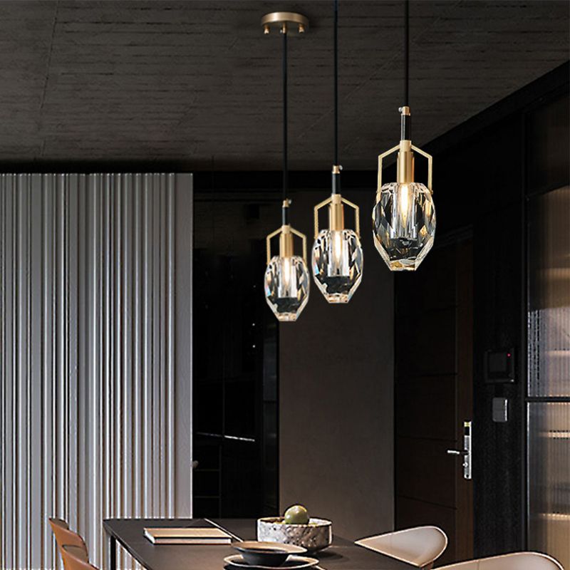 Crystal Geométric Pendant Light Modern Model Affigie Simplicité Légères suspendues 1 Lumière
