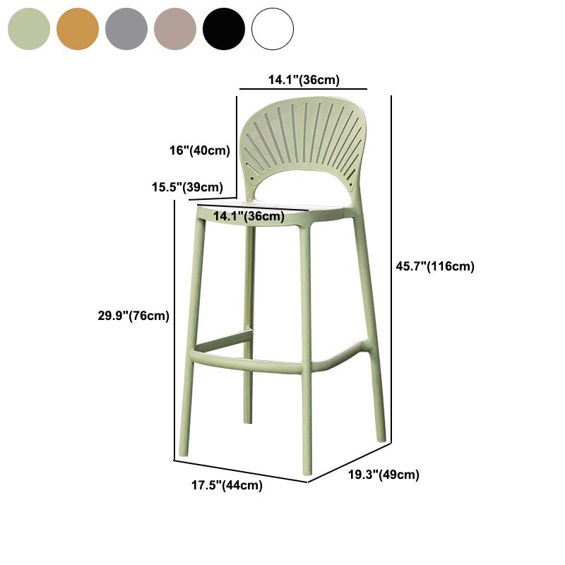 Nordic Style Bar-stool Plastic Counter Bar Stool with Plastic Legs for Restaurant