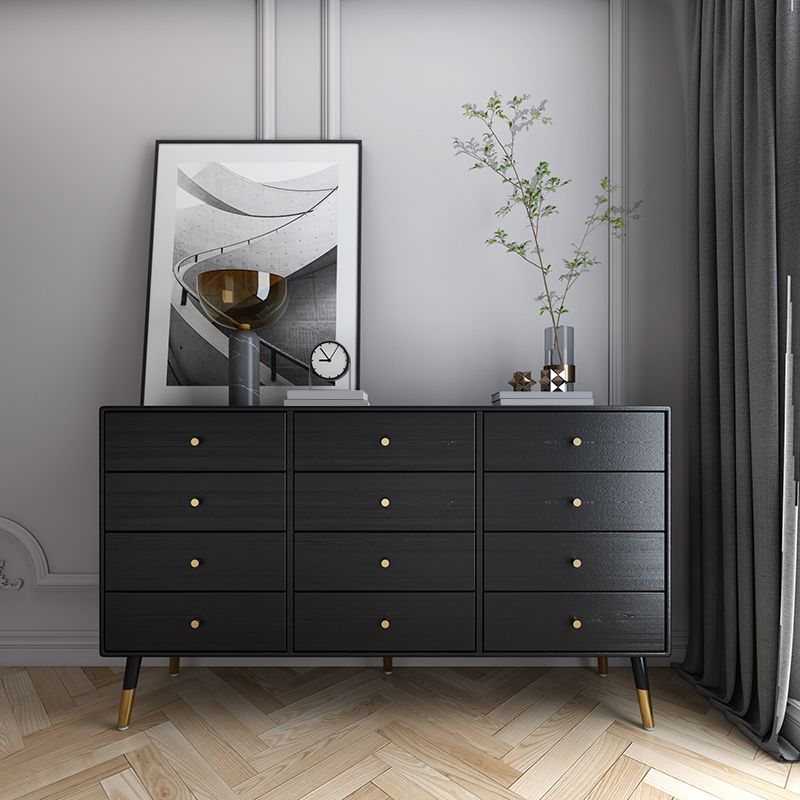 Glam Storage Chest Dresser Horizontal Storage Chest with Drawers