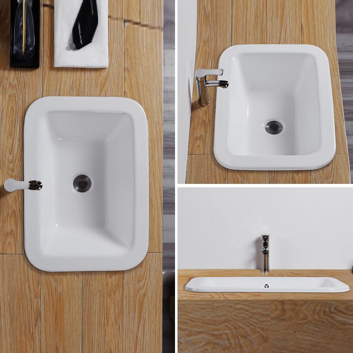 Traditional Square Wash Stand Ceramic Metal Undermount Bathroom Sink
