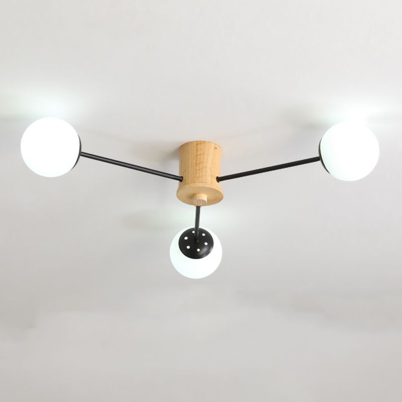 Wooden Ceiling Mount Chandelier Simplicity Style Ceiling Mounted Light