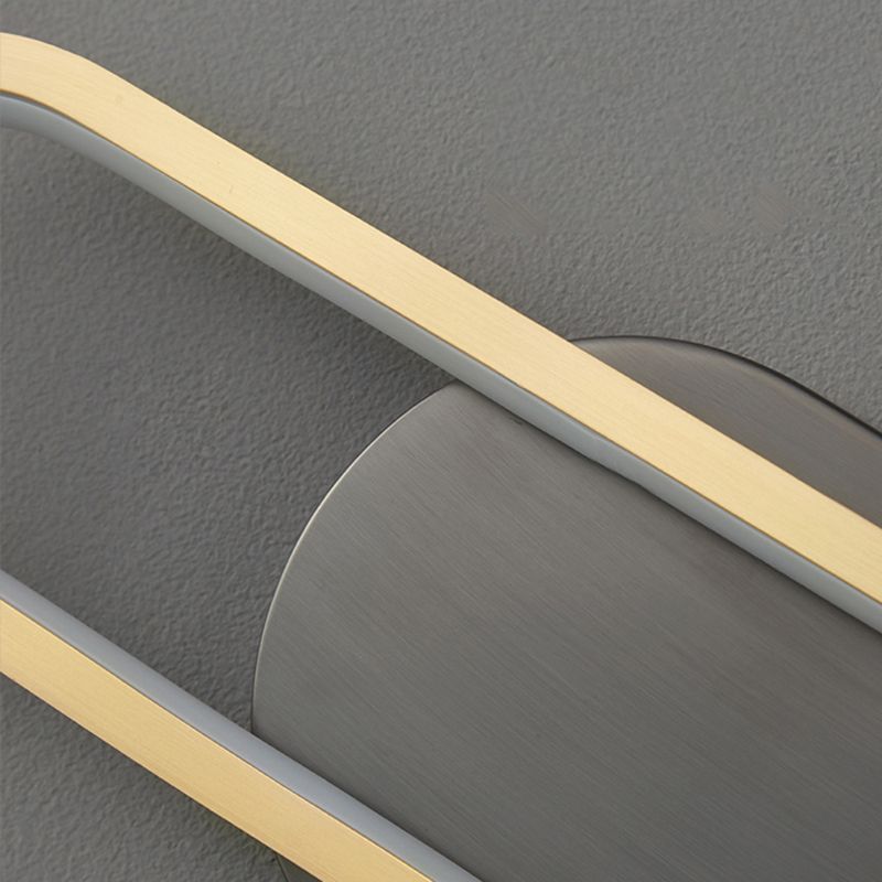 Post Modern Oval Wall Sconce in Black & Gold Finish Solid Brass and Acrylic LED Wall Light