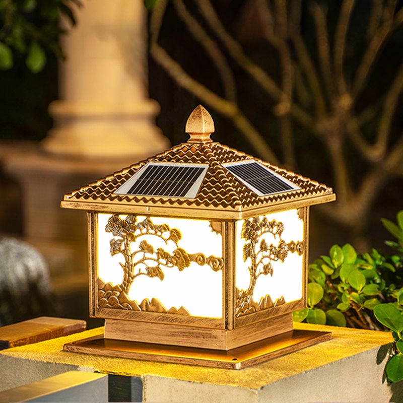 Minimalist LED Solar Lighting Fixture with Acrylic Shade for Backyard