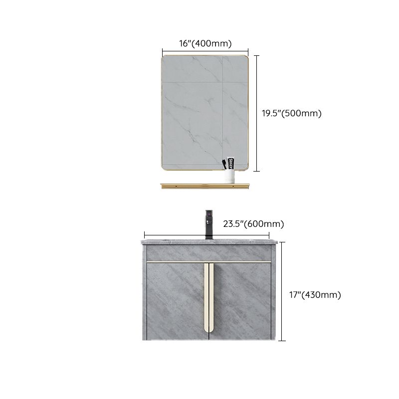 Contemporary Sink Vanity Mirror Cabinet Wall Mount Vanity Cabinet with Storage Shelving