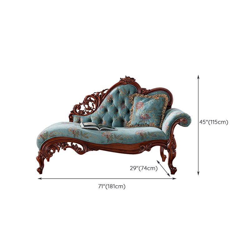 French Country Nailhead Trim Chaise Lounge Couch One Armed Lounge Chair