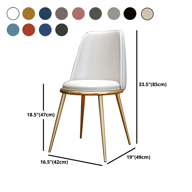 Glam Style Side Chair Parsons Indoor Dining Chair with Gold Legs
