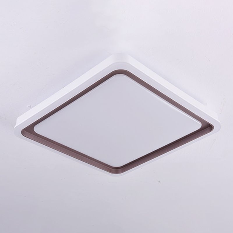 Acrylic Geometric Shaped Ceiling Lighting Simple Coffee and White LED Flush Mount Light