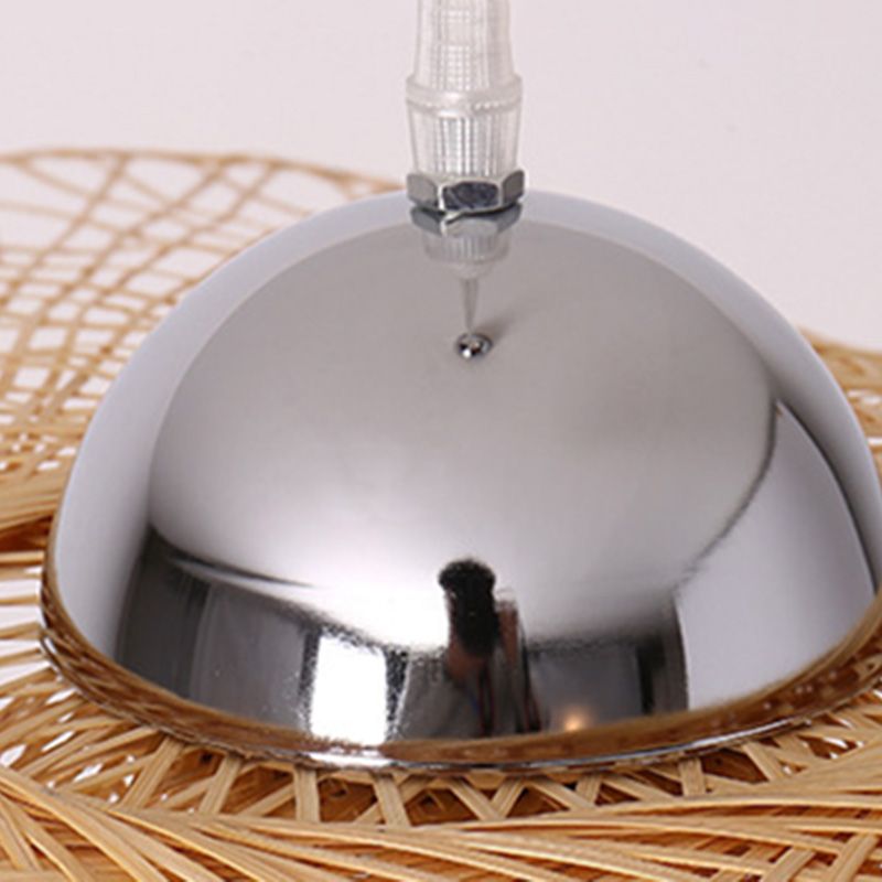 Asian Hat Shape Flush Mount Lighting Fixture 1-Light Flushmount Ceiling Lamp for Living Room