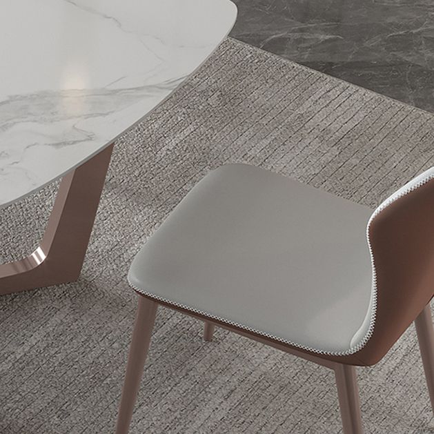 Nordic 1/4/5/7 Pieces Dining Set Sintered Stone Dining Table with Leather Chairs