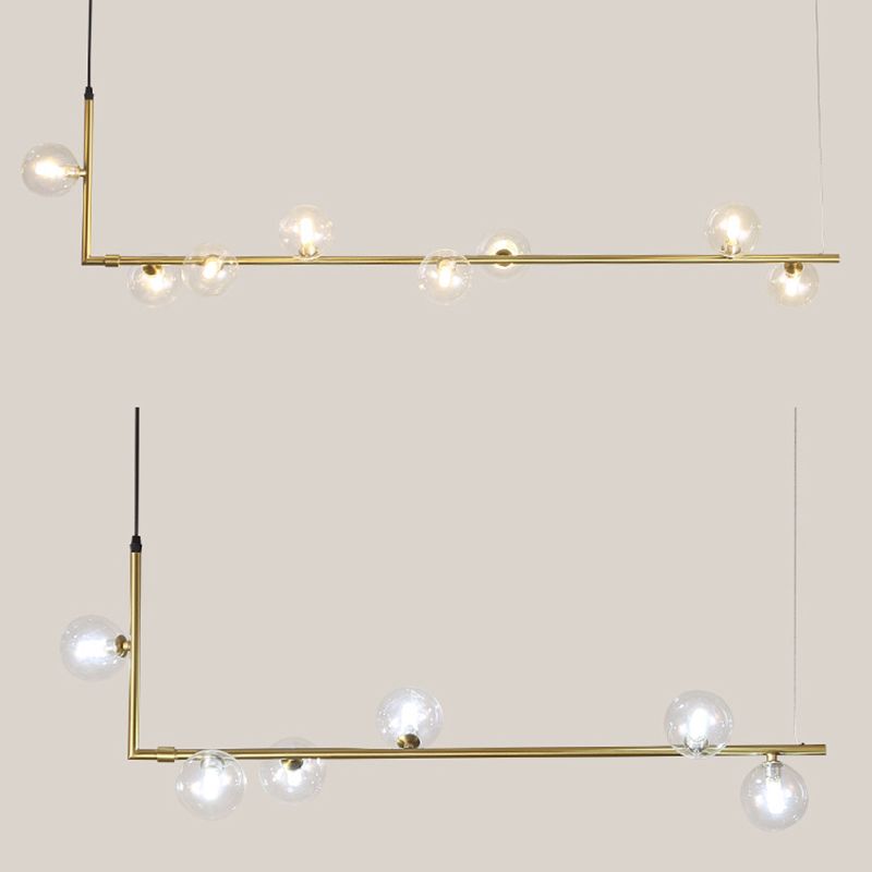 Globe Dinning Room Island Pendant Light Glass Minimalist Island Lighting Fixture