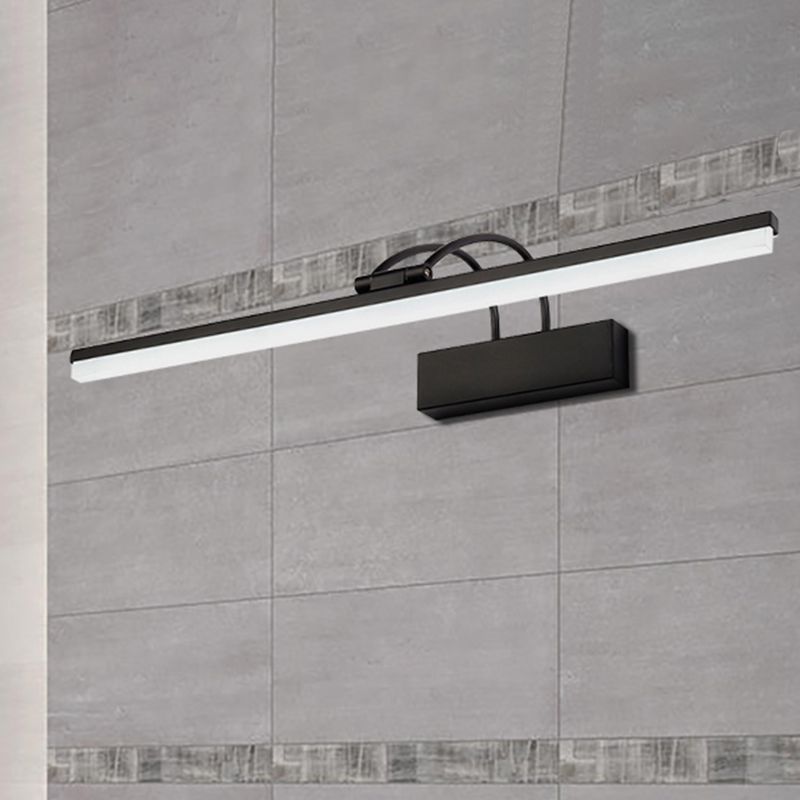 Apparecchio di illuminazione per vanità acrilica modernista sottile 16 "/20" W a parete a parete LED Light in nero per bagno, luce calda/bianca