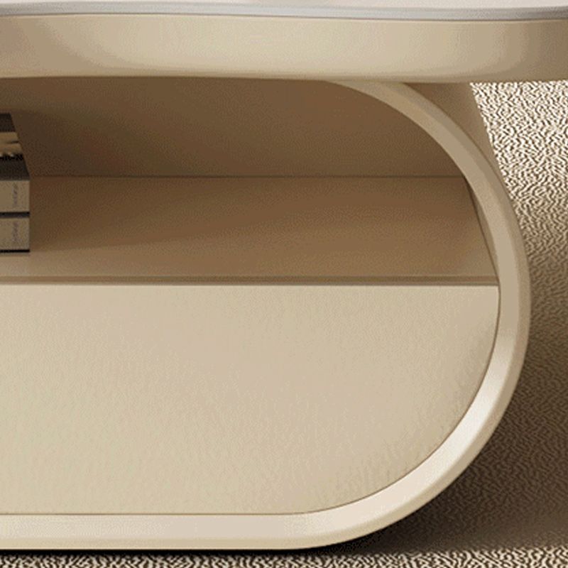 35" Wide Contemporary Cocktail Table White Single Coffee Table